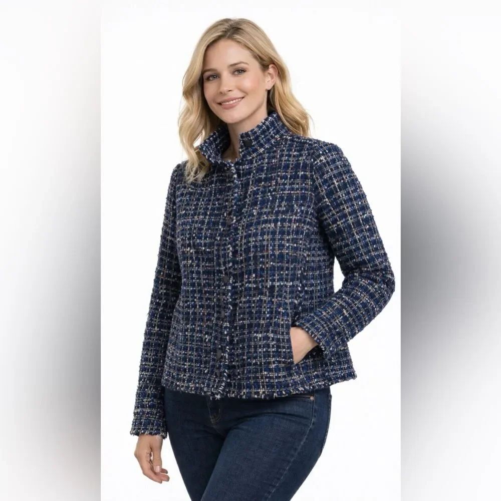 NWT Black & Blue Tweed Blazer
